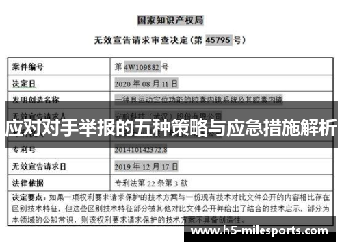 应对对手举报的五种策略与应急措施解析