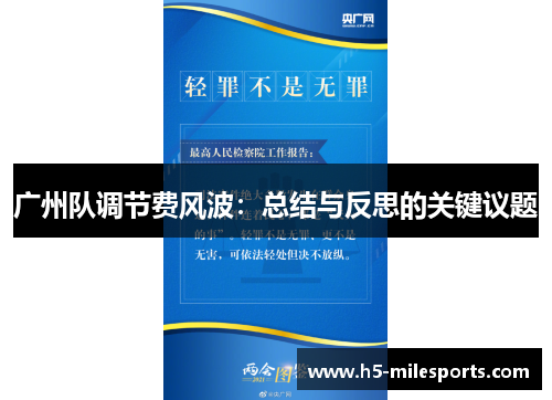 广州队调节费风波：总结与反思的关键议题